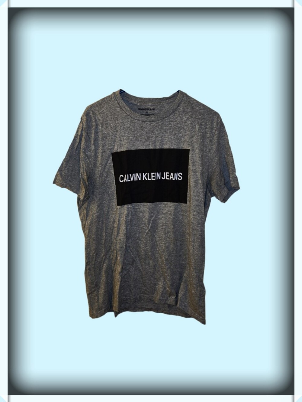Calvin Klein Jeans Gray T-Shirt with Black Logo Block
